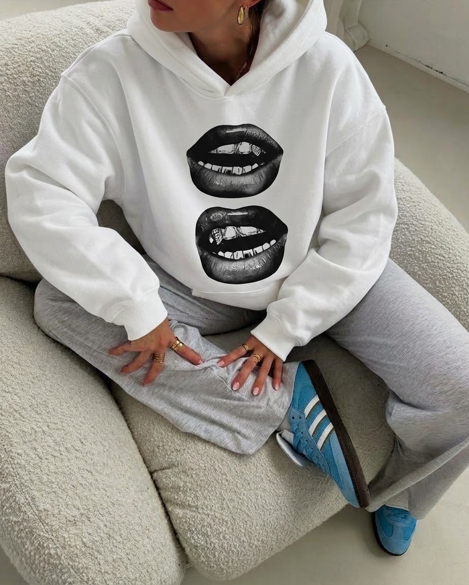 Teeth hoodie white